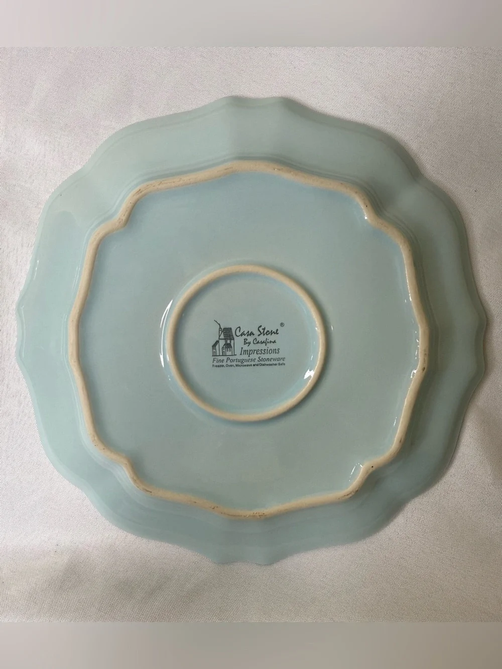 Blue Casa Stone by Casafina Made in Portugal 2 Salad Plates & 1 Dinner Plate